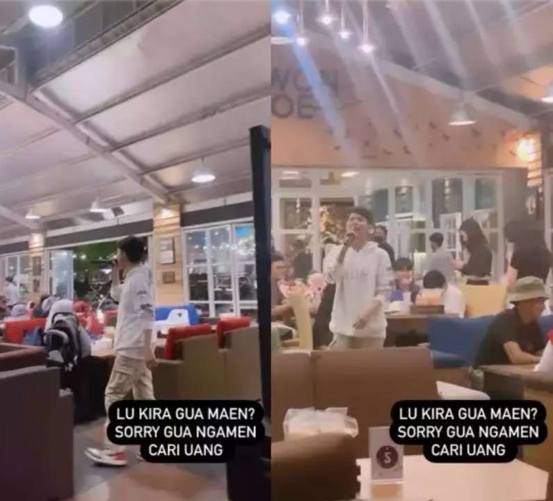 Tegar Septian ngamen di kafe