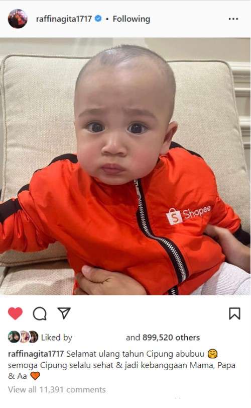 Rayakan Ulang Tahun yang Pertama, Netizen Sampaikan Ucapan dan Doa untuk Rayyanza ‘Cipung’