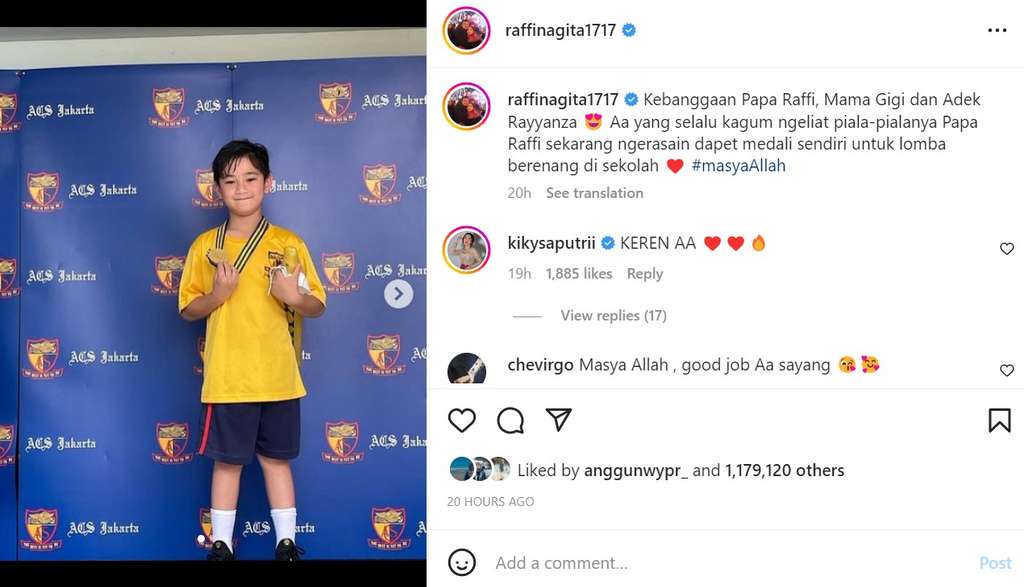 Rafathar juara 1 lomba renang