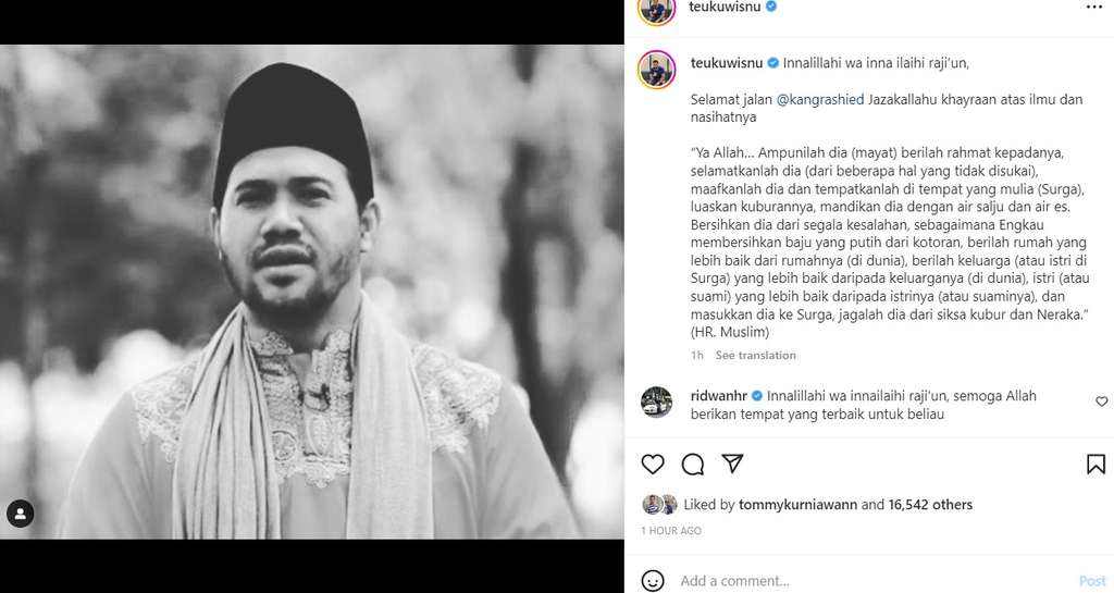 Teuku Wisnu berduka