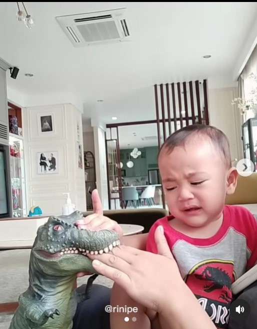 Rayyanza menangis lihat tangan Sus Rini digigit