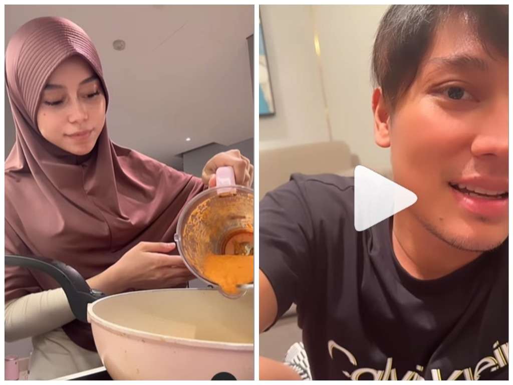 Lesti Kejora sedang bagikan tutorial masak