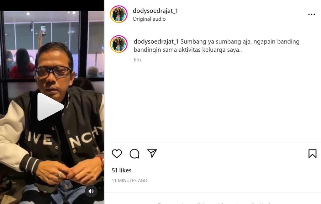 Dody Sudrajat soal donasi