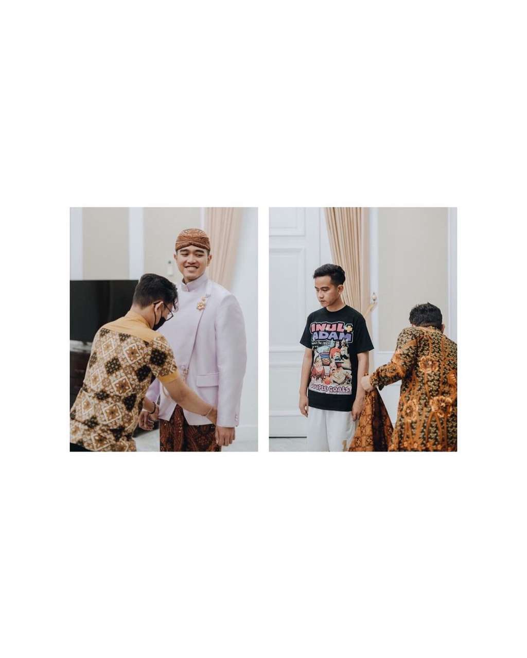 Gibran Memakai Kaos Bertuliskan 'Inul+Adam'