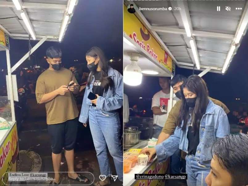 Kaesang dan Erina jajan di pinggir jalan
