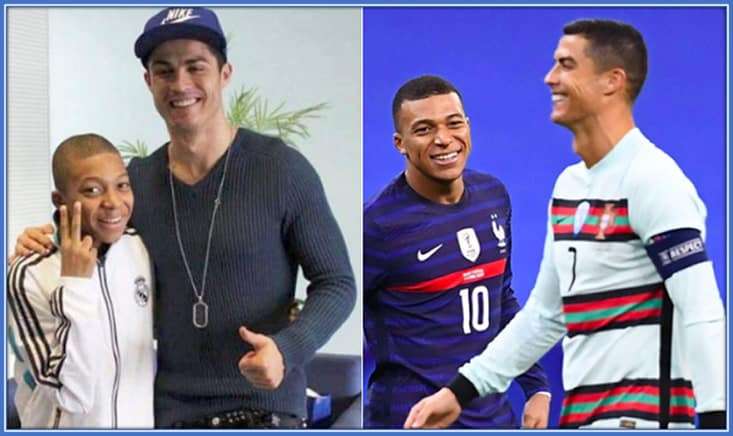 Mbape bersama  Cristiano Ronaldo.