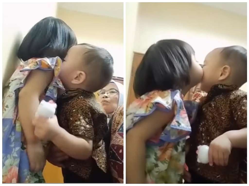Tingkah gemas Rayyanza dan Uni