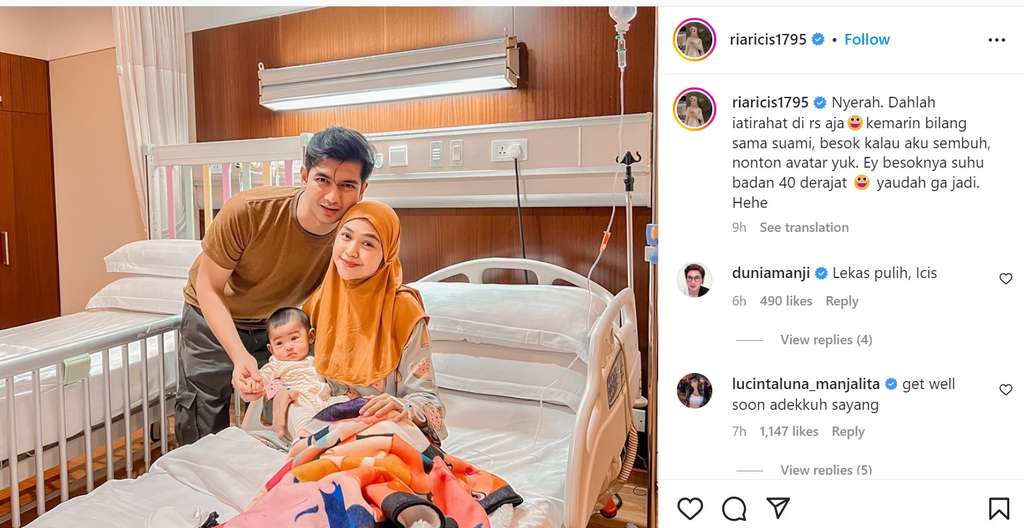Ricis dilarikan ke rumah sakit