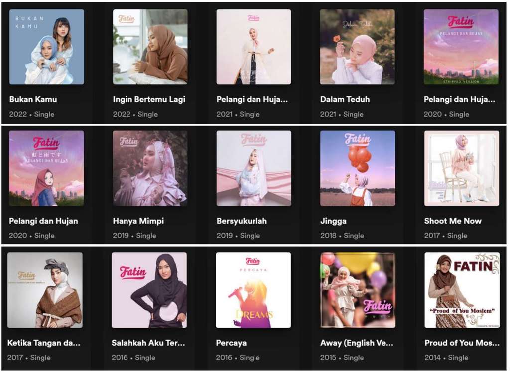 Discography Fatin yang tersedia di Spotify