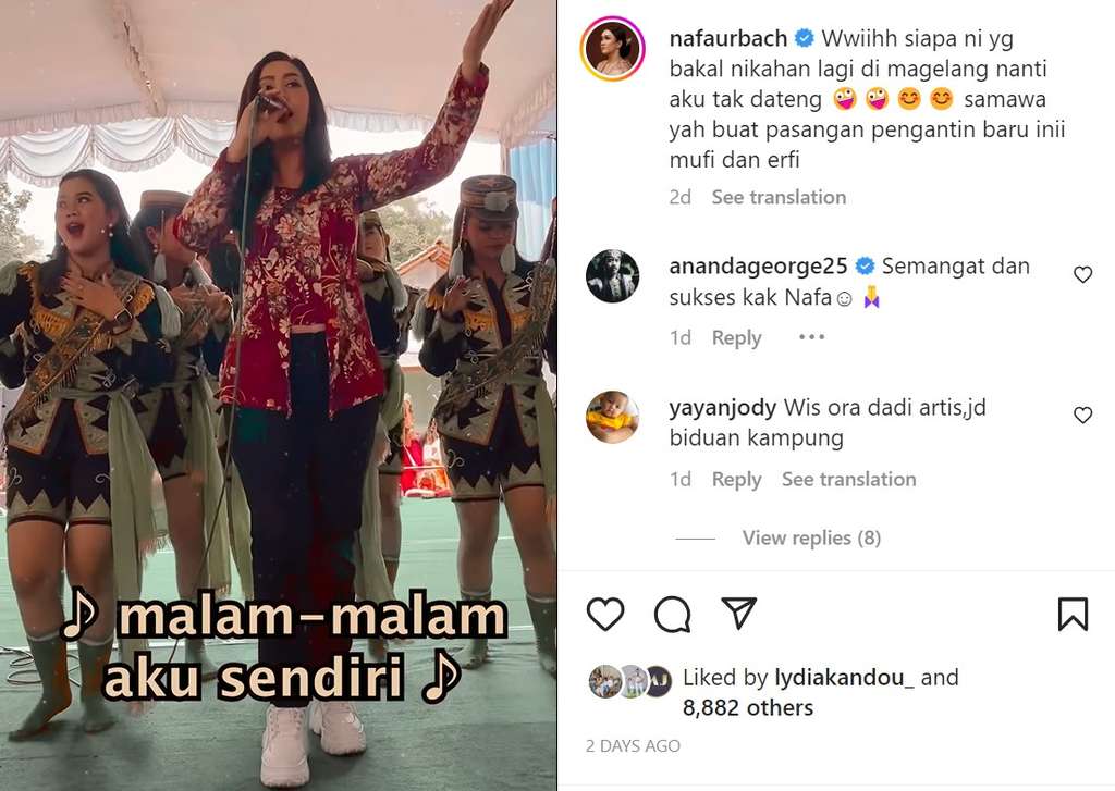 Nafa Urbach kondangan ke warga Magelang