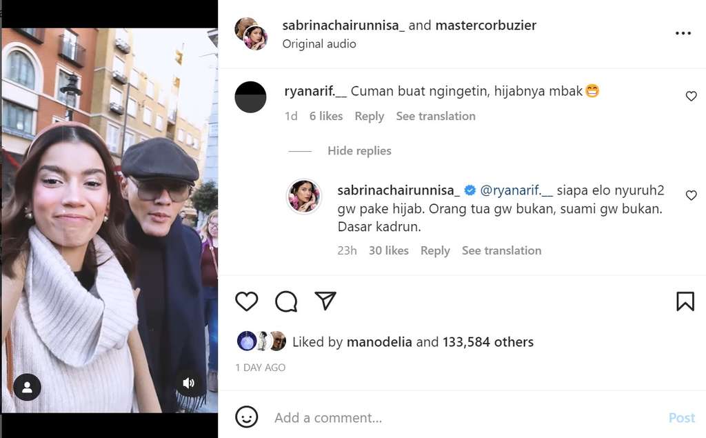 Unggahan Sabrina Chairunnisa