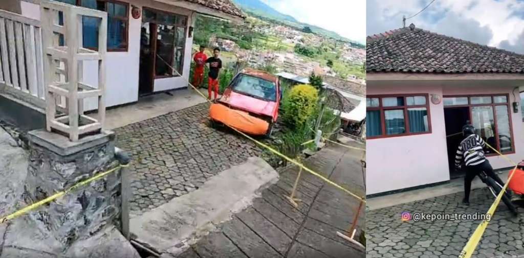 Viral lomba downhill treknya di tengah kampung.