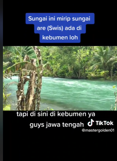 Viral! Penampakan 'Sungai Aare Swiss' di Kebumen, Semburan Airnya Deras Banget