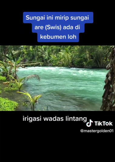 Viral! Penampakan 'Sungai Aare Swiss' di Kebumen, Semburan Airnya Deras Banget
