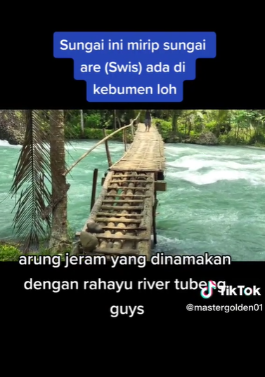 Viral! Penampakan 'Sungai Aare Swiss' di Kebumen, Semburan Airnya Deras Banget