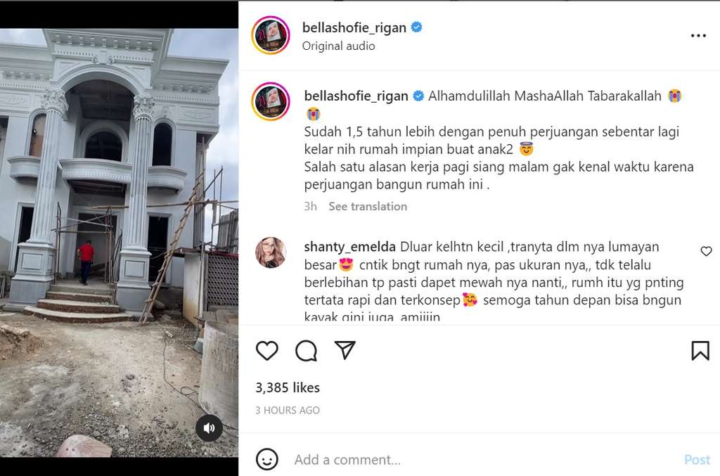 Rumah baru Bella Shofie