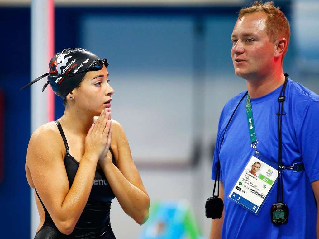 Yusra Mardini dan pelatihnya Sven Spannekrebs,