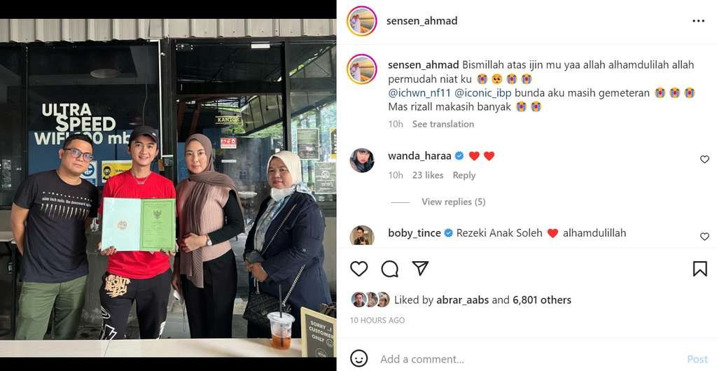 Sensen pamer sertifikat rumah barunya