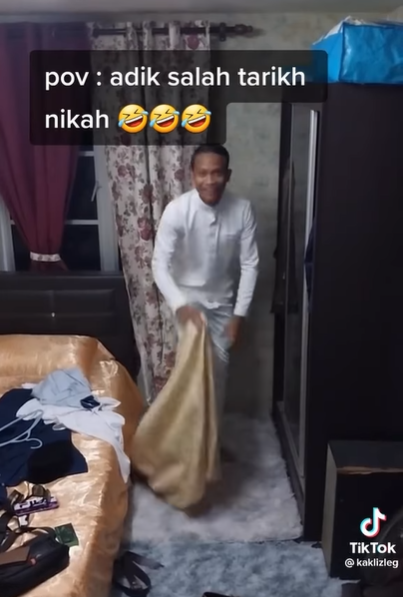 Viral Pria Sudah Rapi Pakai Baju Pengantin, Ternyata Salah Tanggal Pernikahan