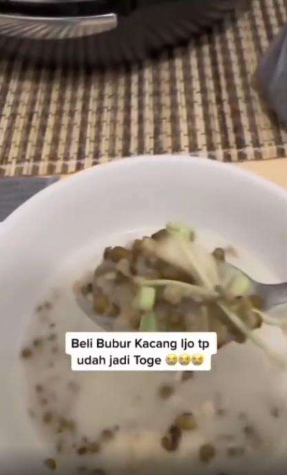 Ngakak! Beli bubur kacang hijau, kacangnya sudah jadi taoge.