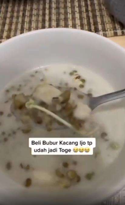 Ngakak! Beli bubur kacang hijau, kacangnya sudah jadi taoge.