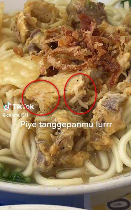 Viral mie ayam banyak belatungnya.