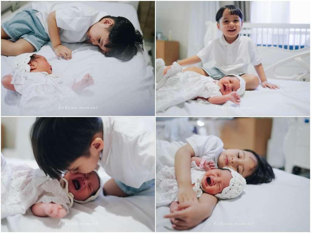 Potret Arrasya Bachtiar dan adik bayi