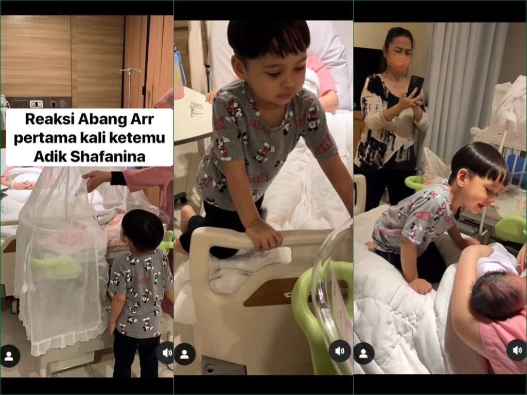 Reaksi Arrasya putra Tasya Kamila Lihat adik bayi