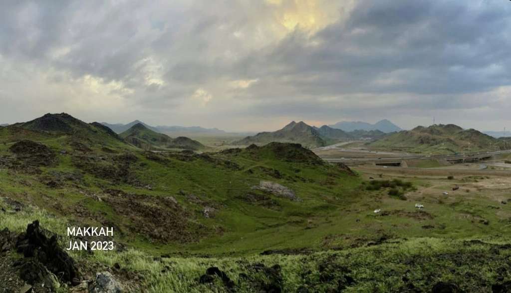 Pegunungan Mekah Arab Saudi Menghijau