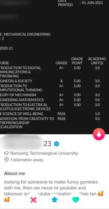 Alih-Alih Foto Terbaik, Mahasiswa Ini Pakai Nilai Kuliah untuk Foto Profil Tinder