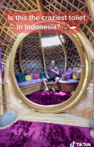 Bule Pamer Toilet Super Estetik di Bali, Ada Sofa dan Karpet Bulu