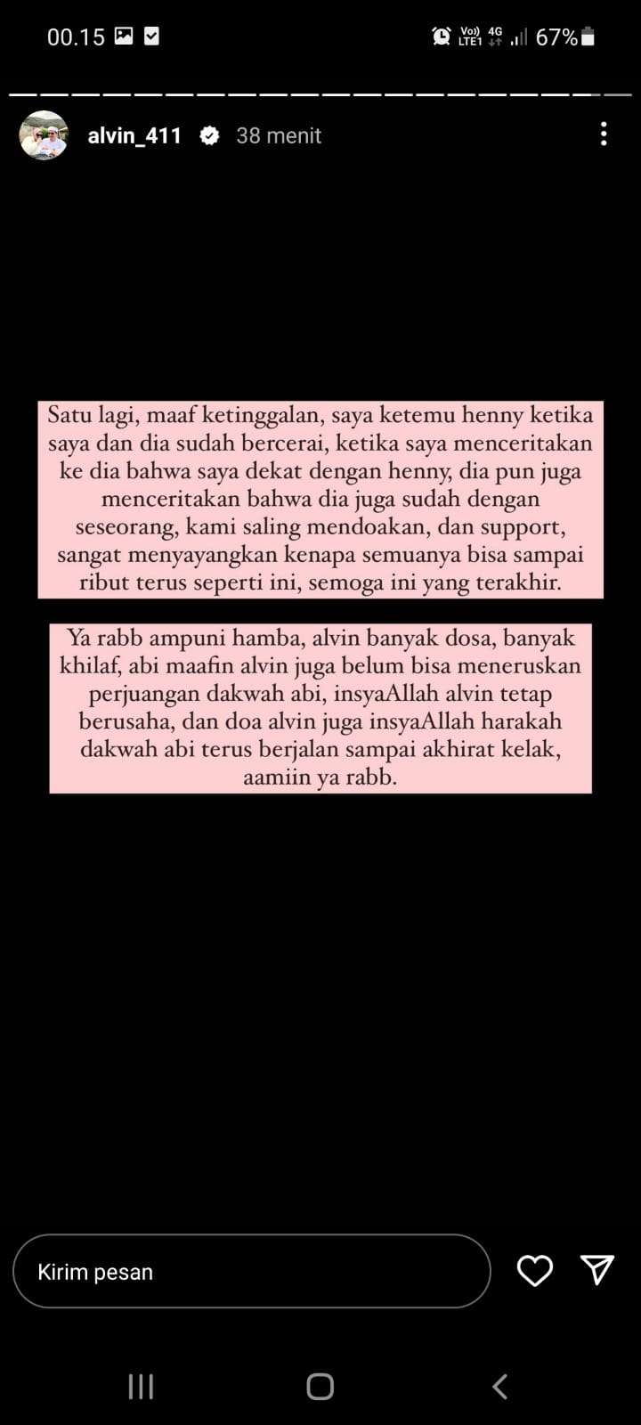 Unggahan Alvin Faiz