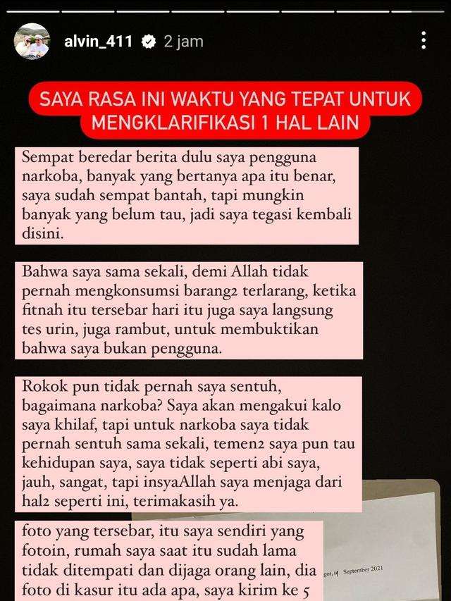 Usai Serang Larissa Chou, Alvin Faiz Bantah Pakai Narkoba, Berani Sumpah Bawa Nama Tuhan