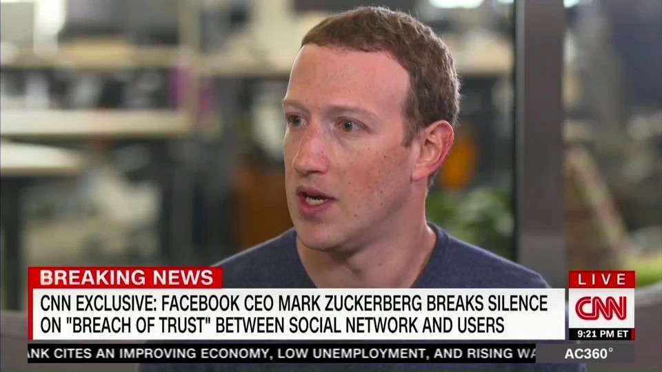 Mark Zuckerberg saat tampil di CNN