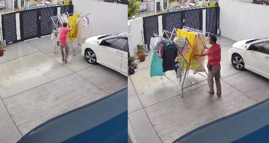 Mencurigakan! Aksi pria panjat pagar dan masuk halaman rumah.