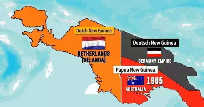 Peta Pulau Papua saat dikuasai bangsa Eropa.
