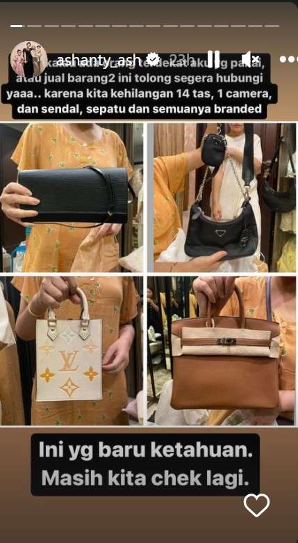 Ashanty kemalingan barang branded