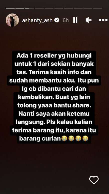 Ashanty kemalingan barang branded