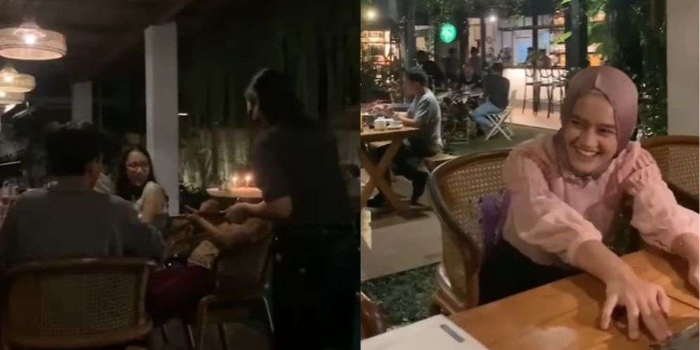 Wanita Mengira Kue Ulang Tahun Dibawa Pelayan Diberikan Untuknya