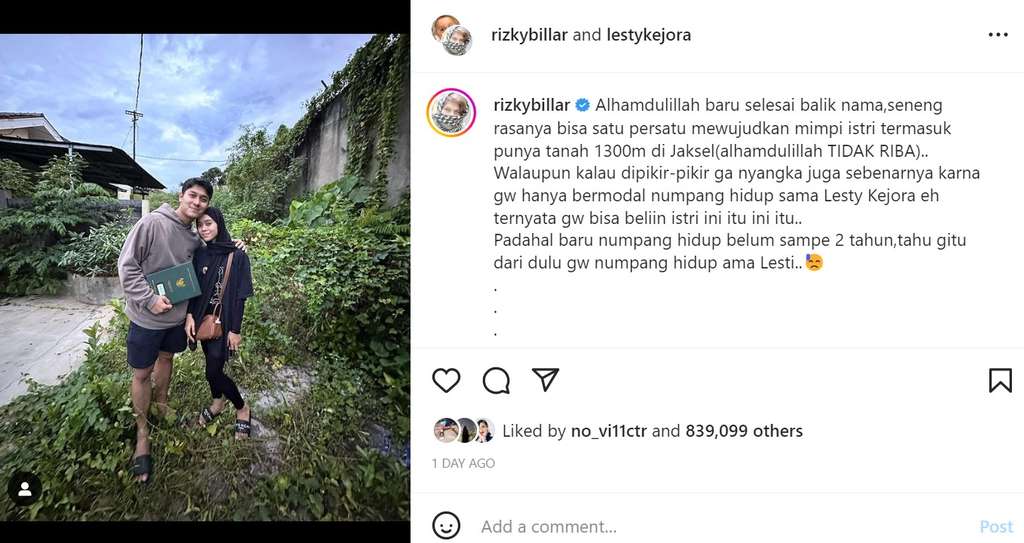 Rizky Billar dan Lesti Kejora