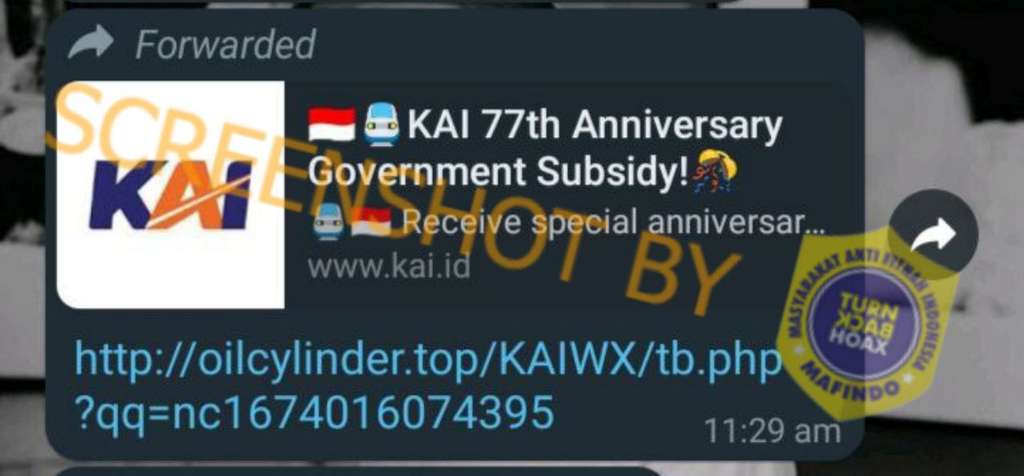 Cek Fakta: Link Kuesioner PT KAI Berhadiah Rp5 Juta