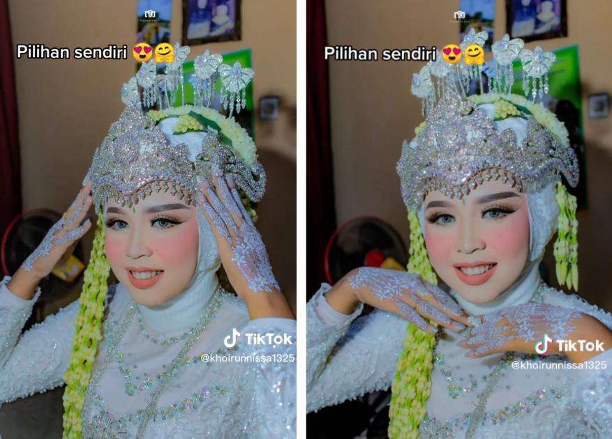 Rias pengantin dengan tampilan makeup pilihan sendiri vs rekomendasi tetangga.