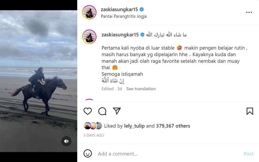 Unggahan Zaskia Sungkar