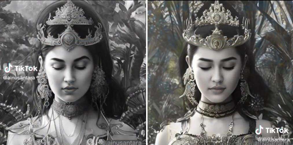 Transformasi patung Dyah Pitaloka Puteri Kerajaan Sunda yang cantik jelita.