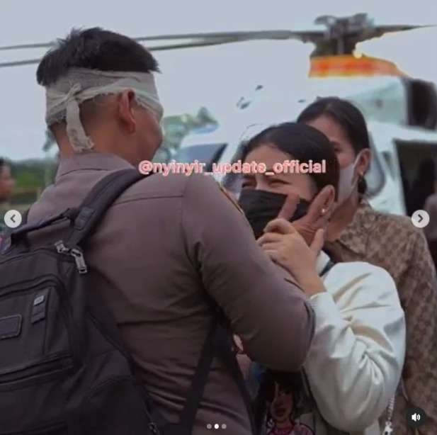 Momen Haru Kompol Ayani Bertemu Istrinya Usai Selamat dari Kecelakaan Helikopter Rombongan Polda Jambi