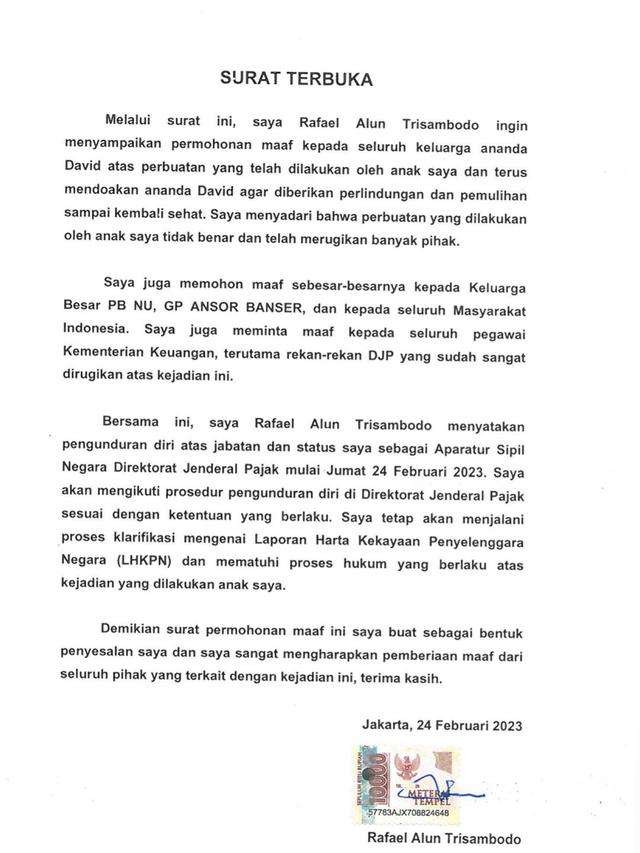 surat terbuka rafael alun trisambodo