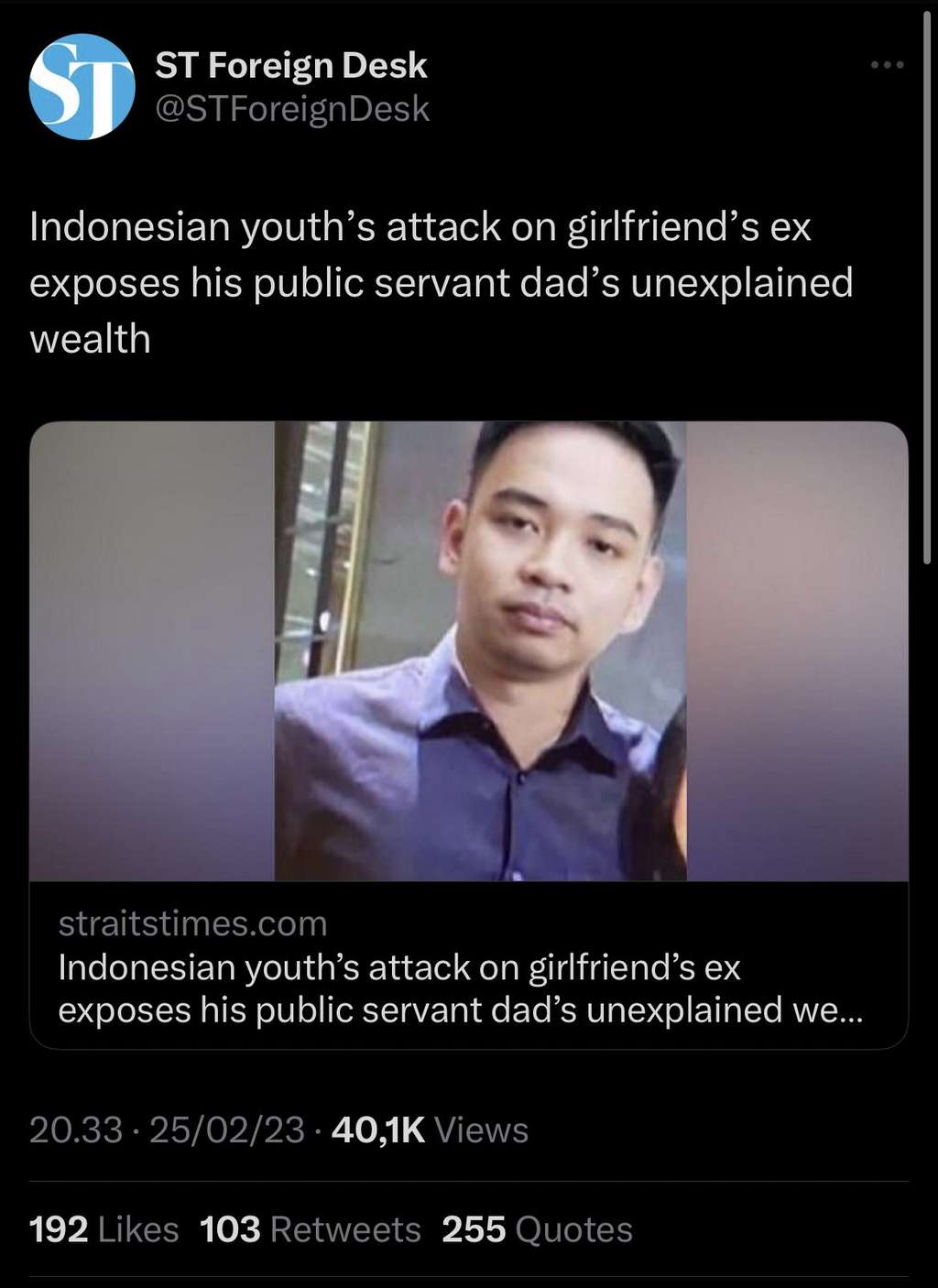 Soroti Kasus Mario Dandy, Media Singapura Malah Pasang Foto Youtuber David GadgetIn