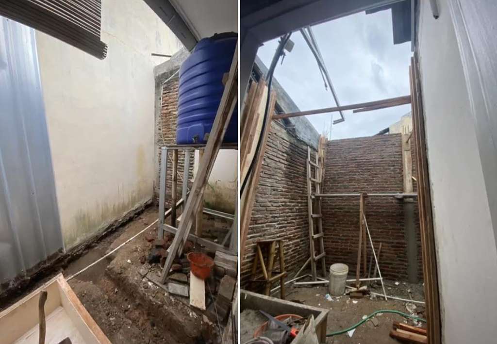 Renovasi dapur rumah subsidi jadi estetik dan modern.