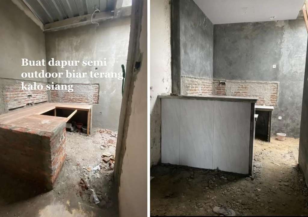 Renovasi dapur rumah subsidi jadi estetik dan modern.