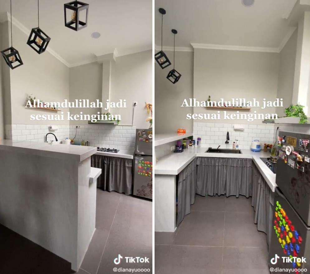 Renovasi dapur rumah subsidi jadi estetik dan modern.